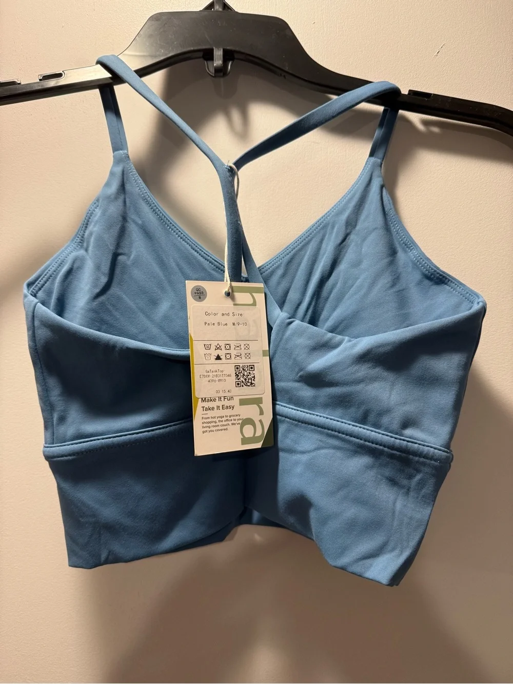 HALARA Girls Sky Blue Strappy V‑Neck Crop Tank